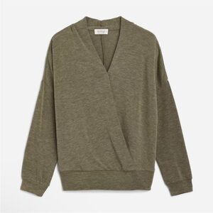 Kaileigh Chania Surplice Knit Top, Olive, NWT